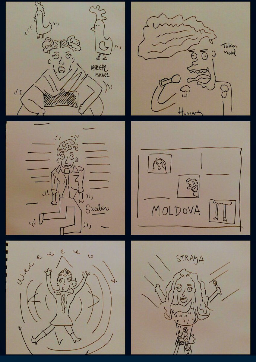 @thingsbydan <a href="/kbaczynski/">Kristyna Baczynski</a> <a href="/gnorthfield/">Gary Northfield</a> <a href="/joelist/">Joe List</a> (with @guymckinley)
@ranflygenring 
@pidgeonflakes
@edclews

#AllAboard a #eurovision (#Eurovision2018) epic #draweurovision (#draweurovison) thread