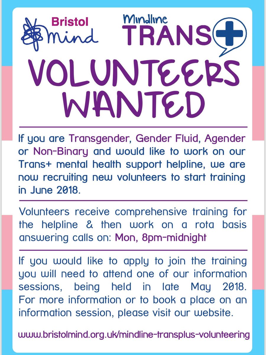 MindlineTrans's tweet image. Live near Bristol and want to help others? We&apos;re looking for volunteers to join our emotional support line, #Mindlinetrans+  Visit our website for more details bristolmind.org.uk/mindline-trans…