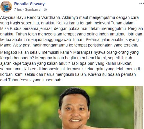 KornetNKRI's tweet photo. Tulisan lebih jelasnya. Dan air mata saya menetes tanpa saya bisa tahan.
Anda orangtua yang sungguh tetap percaya pada Tuhan, ditengah luka terbesar hidup anda.. Ibuu Siswaty... https://t.co/MQPILBNQjC
