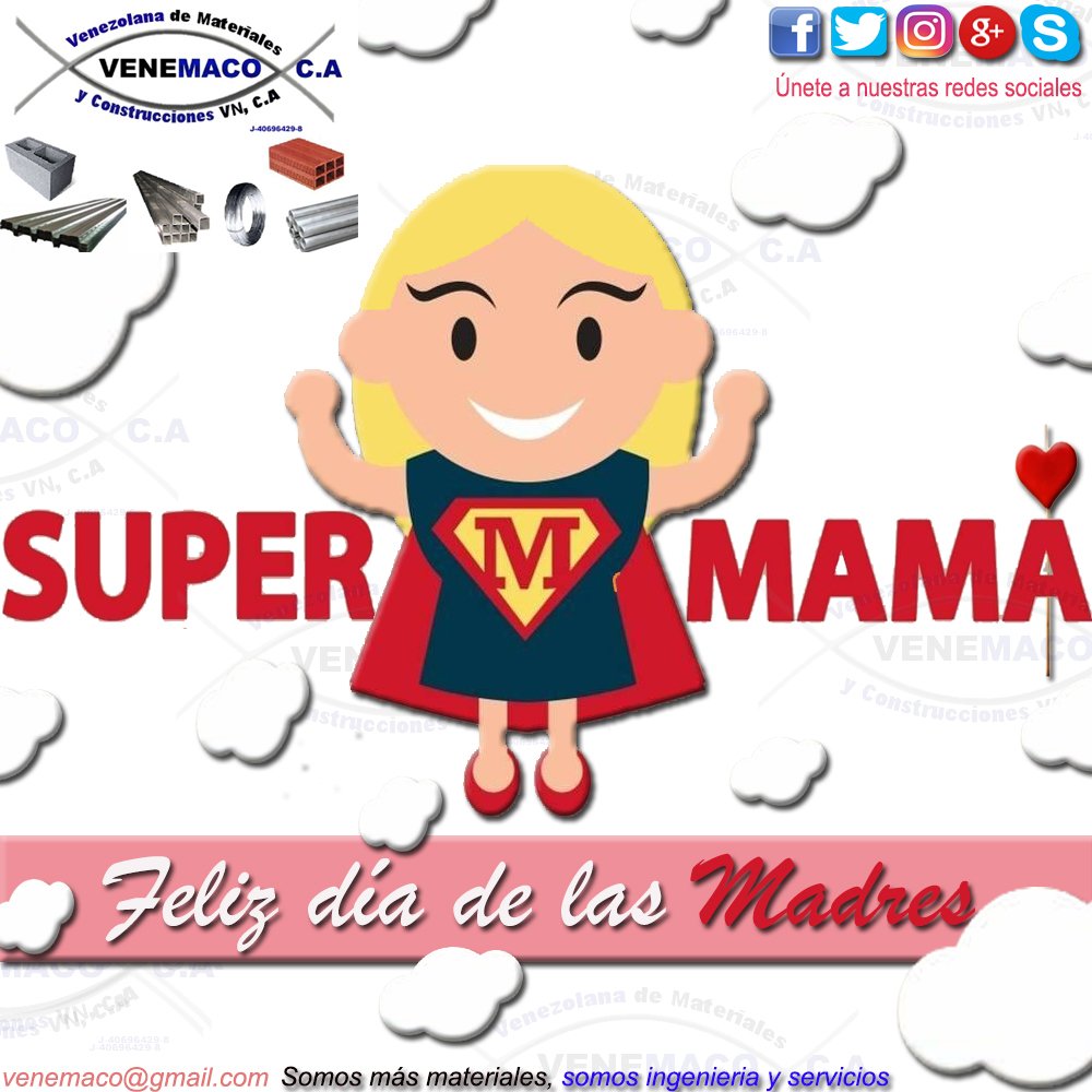 Venemaco's tweet photo. Todos tenemos a una #SuperMama , Feliz dia de las Madres 😍
#FelizDiaDeLasMadres #FelizDomingo #Venezuela #venemaco https://t.co/ALcEGKydQ5