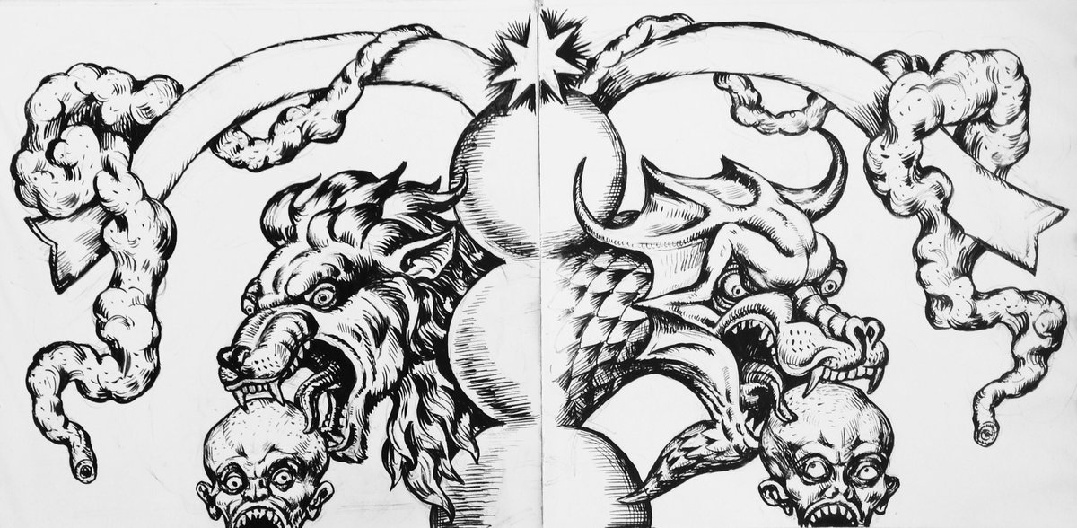 ignotus_exitus's tweet photo. Hairless head — the prey of lion,
But the dragon is not mine 
#antonglotov #labyrinthustemporis #ink #illustration #psychology #artbrut #drawing  #philosophy #dragons #alchemy #graphicnovel #Lions https://t.co/i7G2Wxrzqo