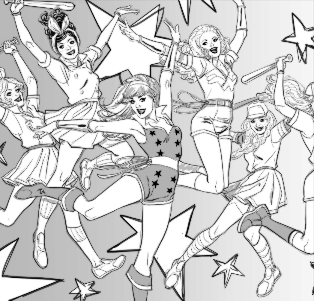 S_Marguerite's tweet photo. More DC Bombshells FINAL chapter is #inking process#DCBombshells #BombshellsUnited #DCComics #wip https://t.co/CCV1UxnSi0