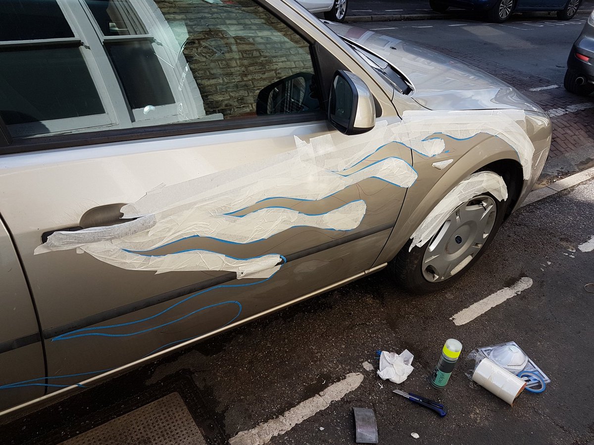 tjmajort's tweet photo. @BustRallies First mod to our banger. Needed some flames. Obviously she goes much faster now! #bustrallies https://t.co/MFRg7m99Tf