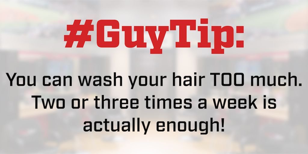 SportClips's tweet photo. You can wash your hair TOO much. Two or three times a week is actually enough! #HairCare #menshairstyles #guytips https://t.co/7XH933H01L