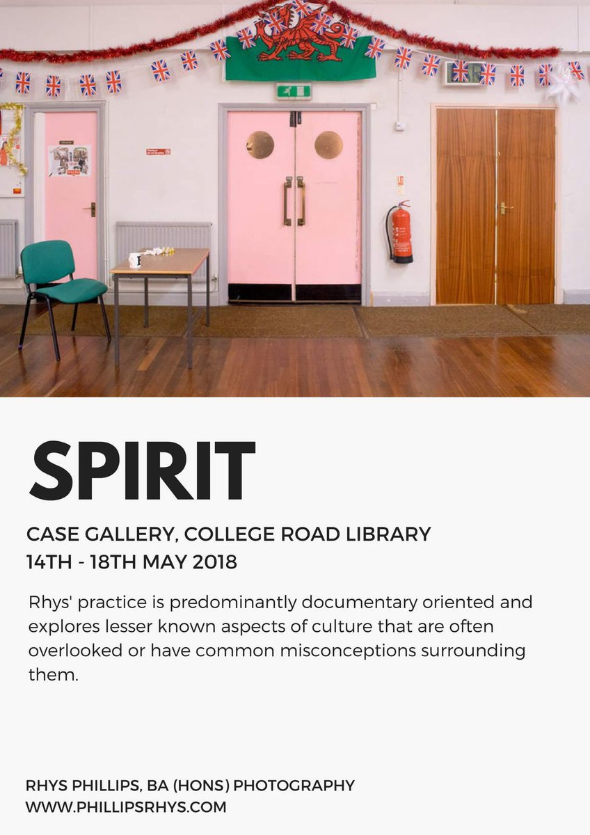 StephanieMorti's tweet photo. Third year BA (Hons) Photography student Rhys Phillips' body of work 'Spirit' is the first successful submission to Case Gallery. His work will be exhibited in College Road Library from the 21st to 25th May. https://t.co/YOGCgnBhdA https://t.co/1wR1Exq5qB