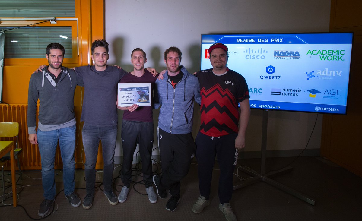 FestiGeek's tweet photo. #FGLan2018 #RemiseDesPrix #CSGO Félicitations aux équipes gagnantes du tournois Counter-Strike : Global Offensive !  
#1 Skululu
#2 spaceMIX 
#3 @RedEffect_eS https://t.co/GvwxAqG7pY