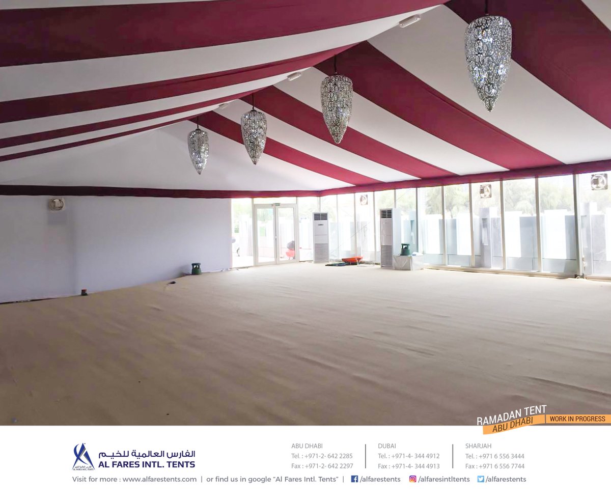 alfarestents's tweet photo. #Work_In_Progress
#Ramadan_Tent #Project #AbuDhabi
#Event_Venues &amp; #Marquees by Al Fares Intl. Tents.
For inq: emarketing@alfaresintl.com | Tel: +971-6-5563444 | Mob: 054-4002658 #tents #events #dubai #uae #rentals #tentrentalservice #sharjah #Ramadan #ramadan2018 #mydubai https://t.co/uwr3RHsU4w