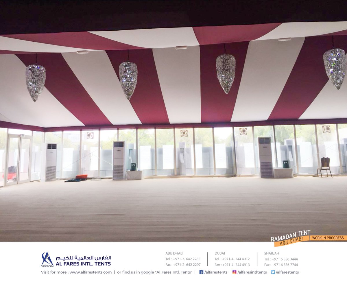 alfarestents's tweet photo. #Work_In_Progress
#Ramadan_Tent #Project #AbuDhabi
#Event_Venues &amp; #Marquees by Al Fares Intl. Tents.
For inq: emarketing@alfaresintl.com | Tel: +971-6-5563444 | Mob: 054-4002658 #tents #events #dubai #uae #rentals #tentrentalservice #sharjah #Ramadan #ramadan2018 #mydubai https://t.co/uwr3RHsU4w