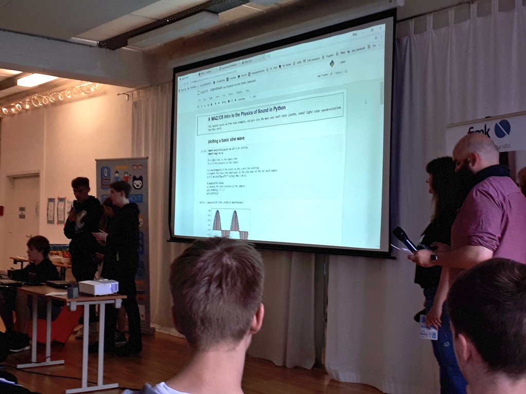 FuzzyLeapfrog's tweet photo. Team #Masics stellt sein Projekt vor: Graphische Darstellung von Sound-Dateien. https://t.co/1HBZSXxJhI