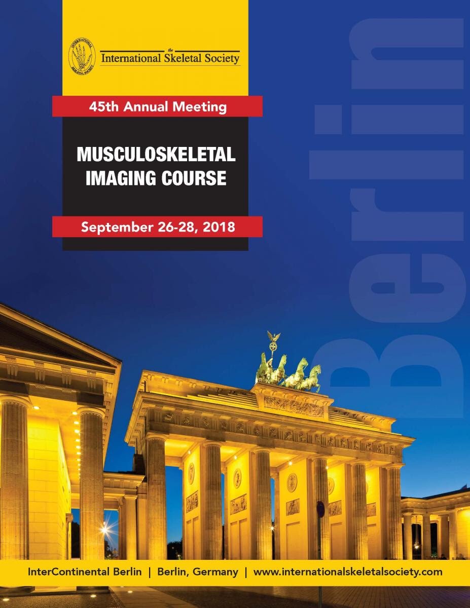 intskeletal's tweet photo. Register Today! - ISS 45th Annual Meeting and MSK Imaging Course in Berlin, 26-38 September 2018. 

#skeletalradiology #issberlin2018 #mskrad #mskradiology #orthopedics #berlin #germany #radiology #orthopedicradiology #intercontinentalberlin https://t.co/77729L5Dzd