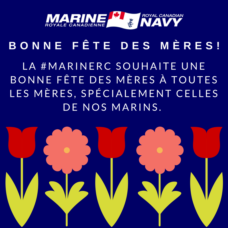 MarineRoyaleCan's tweet photo. Être marin entraîne des défis particuliers, comme les déploiements, l’entraînement &amp; de longues heures au travail. Les mères de la #MarineRC &amp; les mères de nos marins font d’énormes sacrifices chaque jour. Nous rendons hommage à toutes les mères aujourd’hui #Joyeusefêtedesmères https://t.co/KnoLpdGdLJ