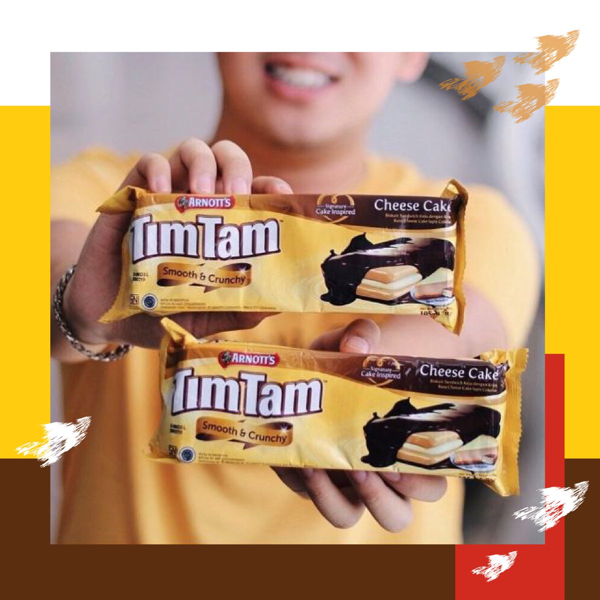 timtamlicious's tweet photo. Sebentar lagi puasa, Besties! Ayo, sebelum ga boleh makan, #CuriNikmatnya TimTam Cheese Cake sepuas-puasnya! Nikmatnya paduan cokelat & keju yg lembut bikin nagih deh pokoknya! Apalagi, TimTam akan bikin kejutan spesial untuk kamu waktu puasa nanti. Kira-kira apa ya? #TimTamTime https://t.co/PEftbnPLIP