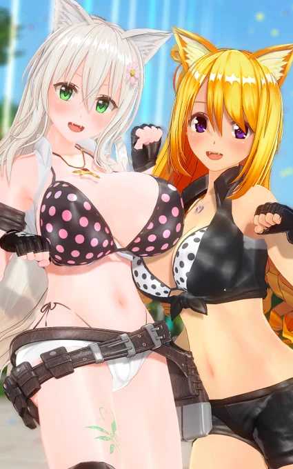 ケモ耳～ズユリスティアさん(.)とこのルシェート姫にお越しいただきました!おっぱいデカくてケモ耳かわいい#CM3D2 #COM3D2 #カスタムメイド3D2 #カスタムオーダーメイド3D2 