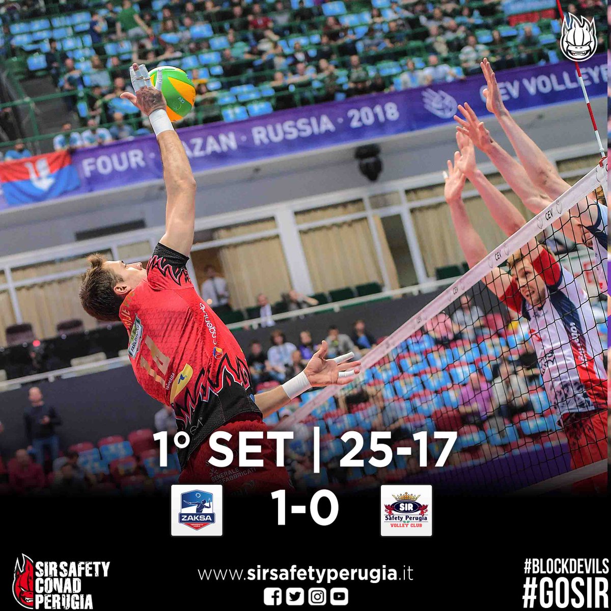 SIRVolleyPG's tweet image. Si chiude con l'errore a servizio di Atanasijevic un brutto primo set (25-17), vinto agevolmente dallo Zaska. #1SET #ZaskaPerugia #CLF4Kazan #CLVolleyM #GoSir #BlockDevils #RCD #ORAèADESSO