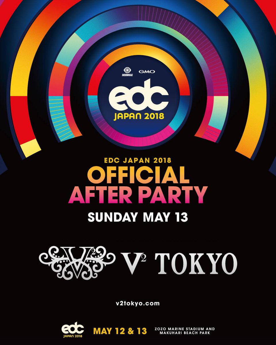 EDC_Japan's tweet photo. オフィシャルアフターパーティ at V2 TOKYO（ @vanity_lounge_  ）もお見逃しなく❗
お楽しみはまだまだ終わらない💫

Catch our official afterparty at V2 as well! The fun never stops

#EDCJapan https://t.co/jiiIeRe1BT