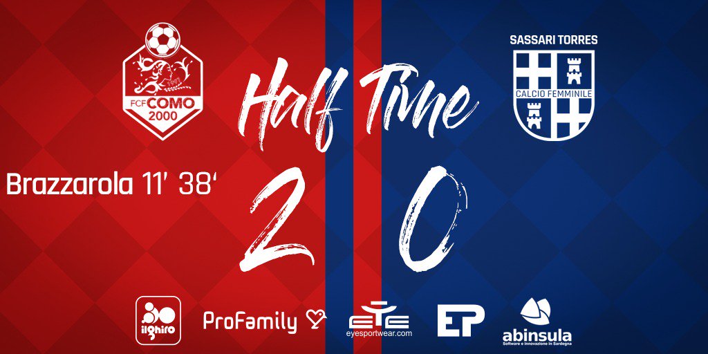 TorresFemminile's tweet photo. FINE PRIMO TEMPO! 

#ComoTorres 2-0 
#conLaTorresNelCuore ❤💙 https://t.co/weCCmvMQya