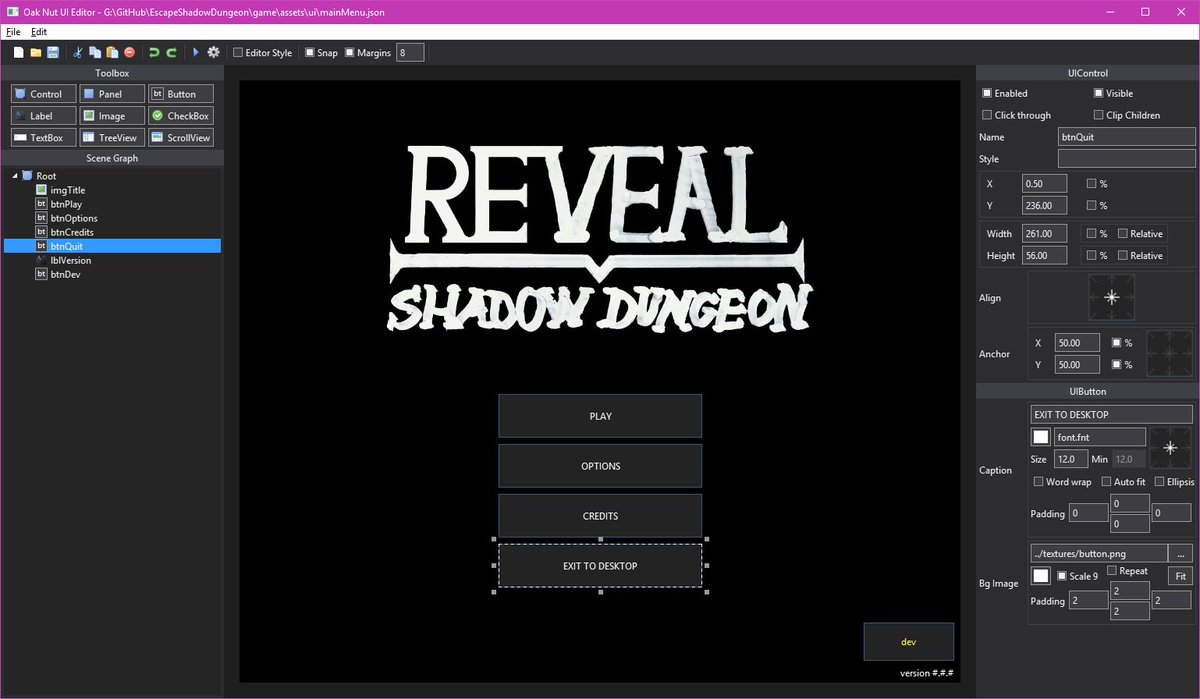 Daivuk's tweet photo. Did you know #onut has it's own UI editor?
I'll probably replace most of it with dear imgui eventually. https://t.co/8XxKDNJ5fC