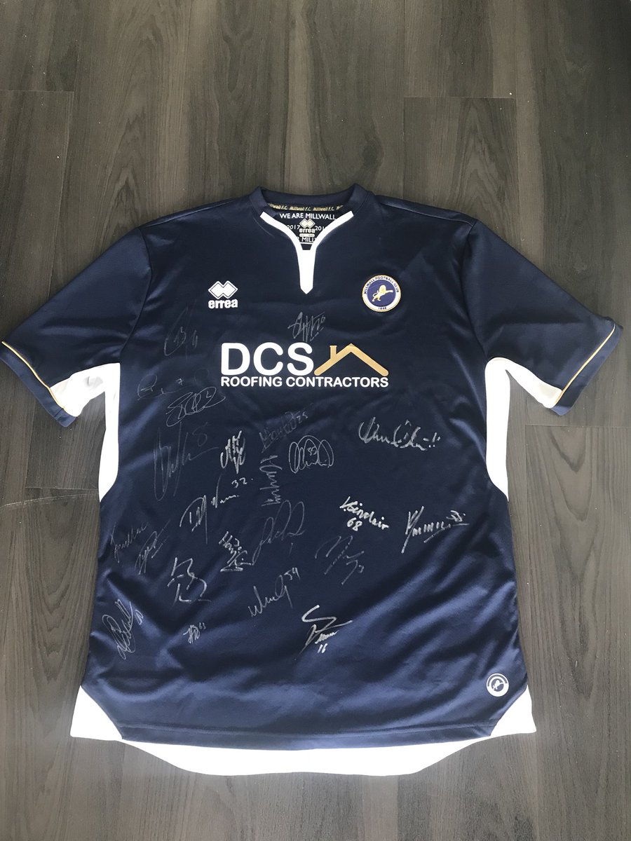 London_P_Cycle's tweet photo. Millwall signed home shirt from the 2017/18 squad. This was given to us by Millwall on our cycle around the Capital

Head over to my Facebook page (Charlie Bruce) to make a bid

Read our story, link in bio

#millwall
#football
#auction
@prostatecanceruk 
@MillwallFC https://t.co/mRJYxPR1pk