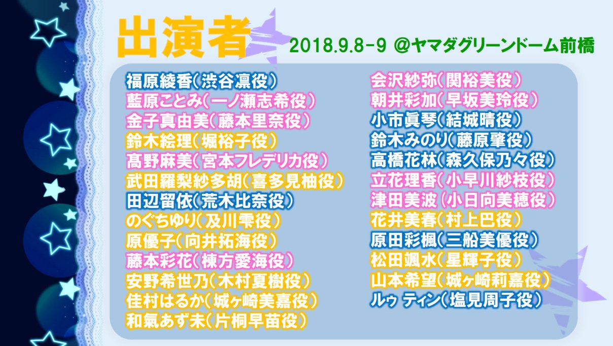 Anime Seiyu The Idolm Ster Cinderella Girls Ss3a Live Sound Booth 9月8日 土 9日 日 ヤマダグリーンドーム前橋 T Co Drfy1yajug