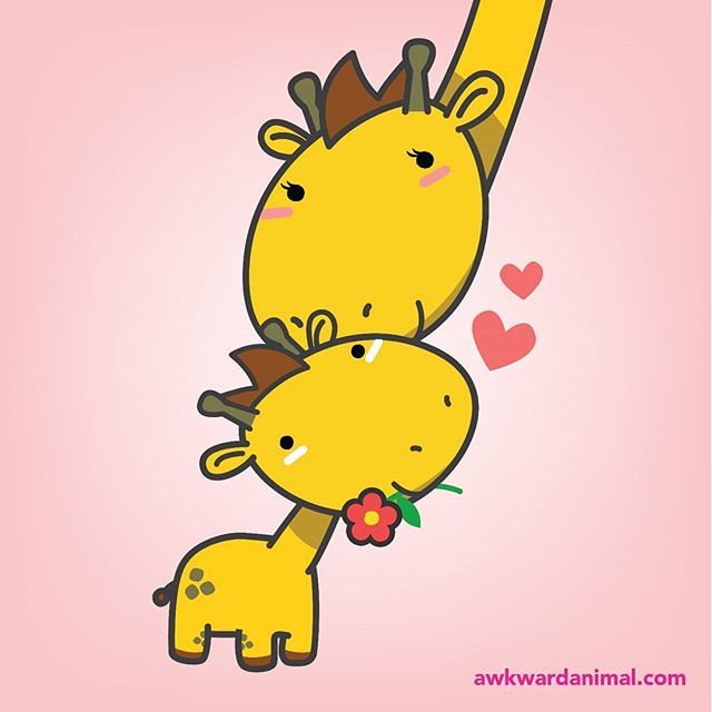Baby Awkward Giraffe giving her mom a gift ❤️ Happy Mother's Day from Awkward Animal! ift.tt/2GaUe7C