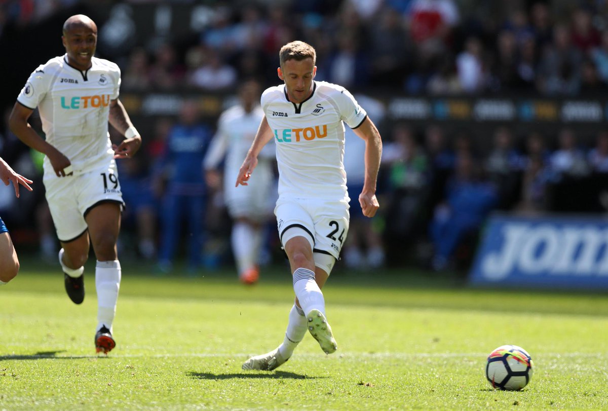 premierleague's tweet image. 📸 Swansea take the lead against already-relegated Stoke - and are still ahead after 22 minutes #SWASTK