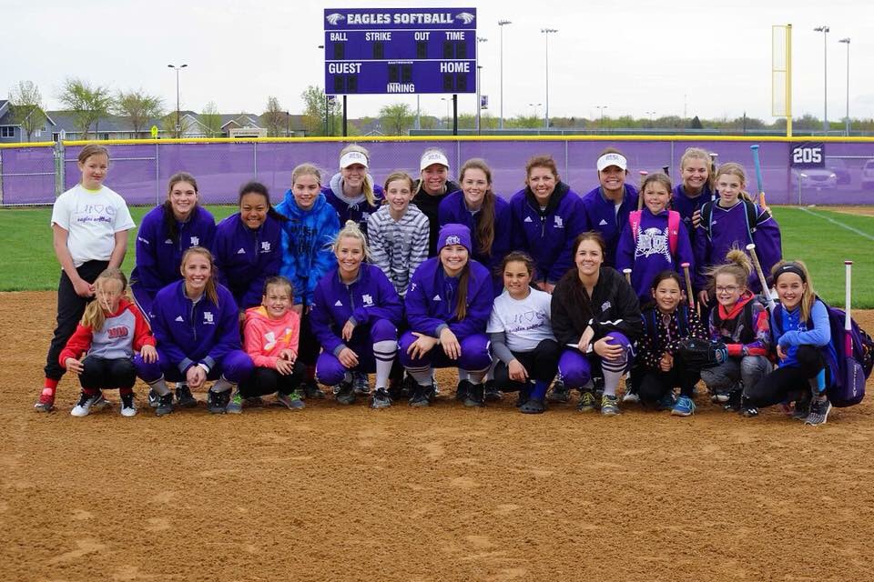 Yesterday, Varsity conducted their annual “warming up with the Eagles” for upcoming softball players.