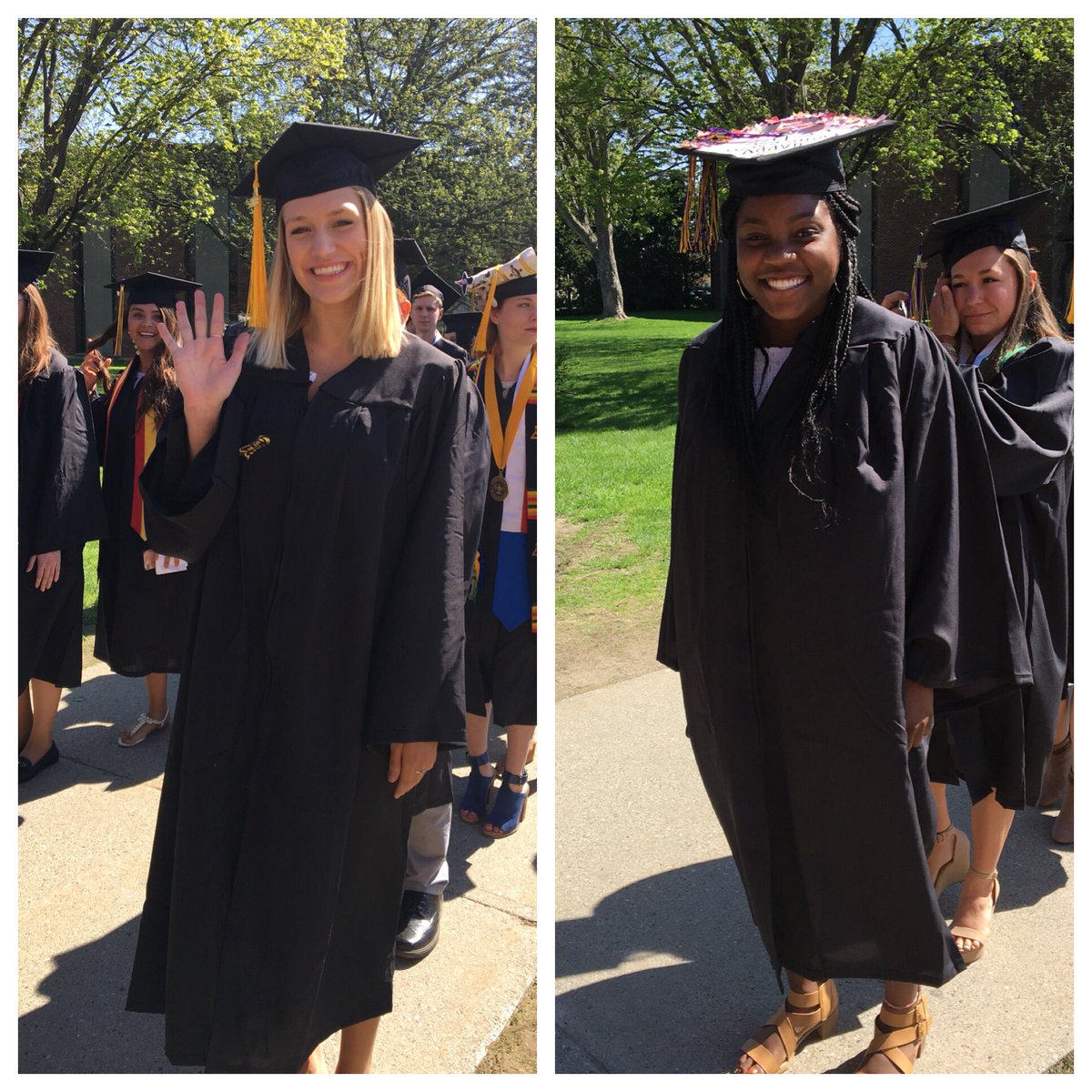 SMC_wbb's tweet photo. A wonderful journey is about to begin!! Congratulations to @maddydoo22 and @leahspencer_ on graduating today!! #rollpurp #2018 #thbest 💜🎓🎉 https://t.co/6mVCtBIXlH