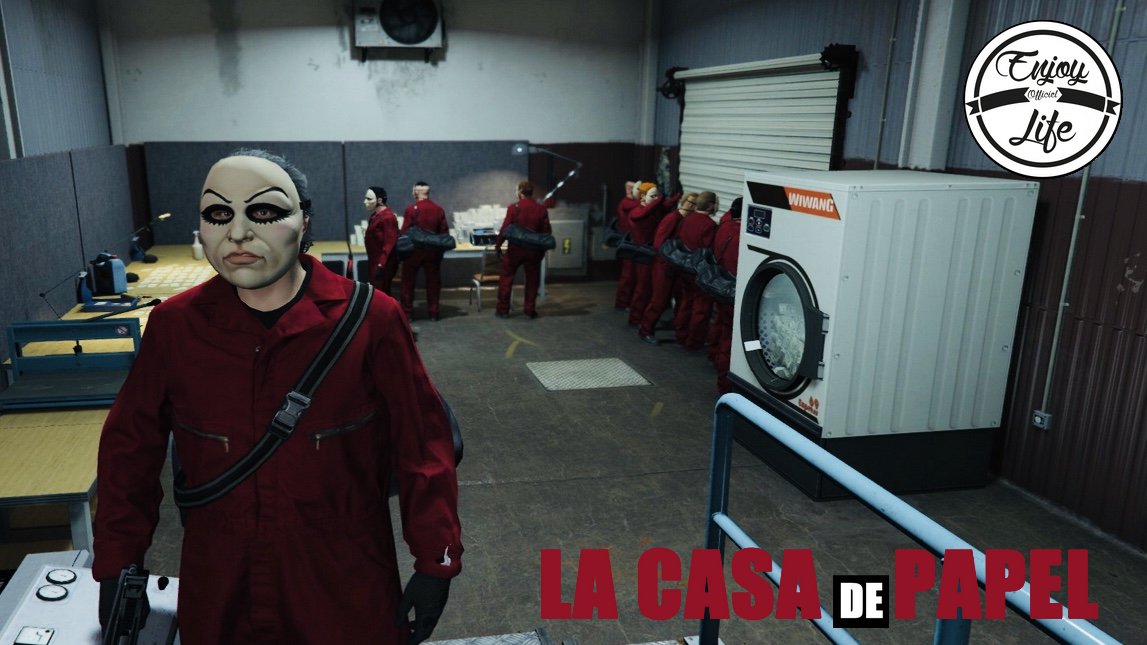 EnjoyLifeRP's tweet photo. Merci pour vos LIVES de folie !!! #CASADEPAPEL @iProMxYt @Evolutionops @GameMixTreize @d_guizmo @NavexTV https://t.co/1iGd86rtRw