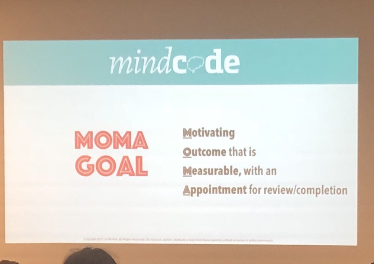 Are you setting goals &never sticking to them? 
Different slant to SMART goal setting learnt in PT school-set goals that induce emotions, or will not become part of day to day subconscious decisions! Thanks @jillmcabe #CBJC2018 @ALorbergs for organising young investigators forum