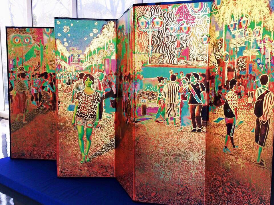 Uzivatel M Riho Na Twitteru 夜想白昼夢図 撮影 千葉県館山市 館山湾花火大会 Art Japan Byobu Mixedmedia Mixed Media 屏風 創作 作品 金箔写真 現代アート 花火大会 歩行者天国 風景 T Co Oqathucazf Twitter