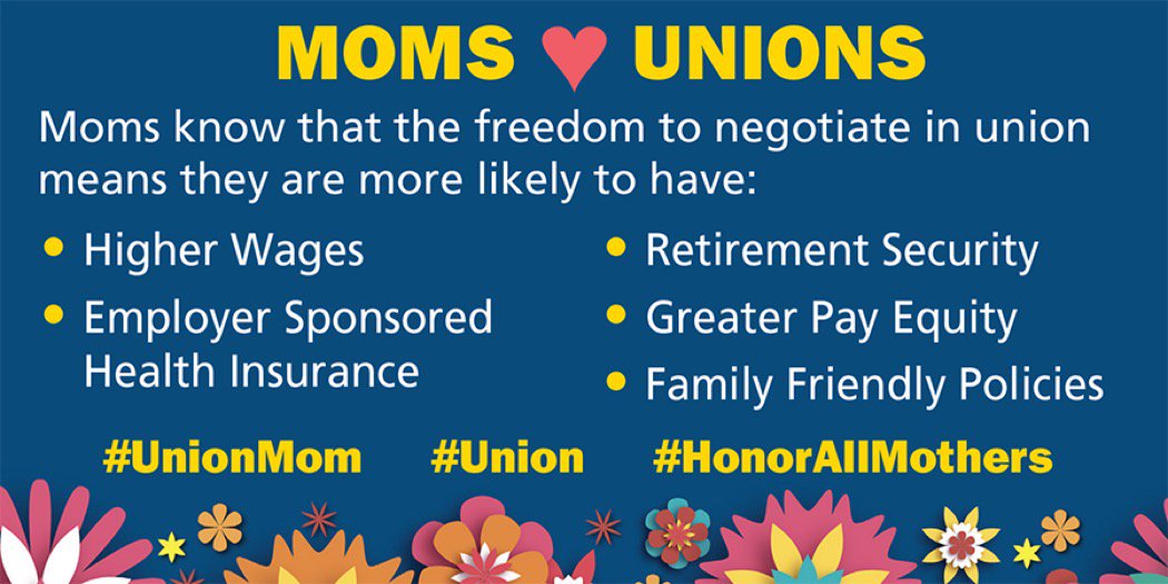 EducationMN's tweet photo. Remember when Mom stayed home to take care of you? A union mom is more likely to have paid sick days than her non-union counterparts. Happy Mother’s Day to our #UnionMoms! https://t.co/fkRrqWtIHp #MothersDay #ChooseUnion #BetterTogetherMN #PowerofWeMN #1u https://t.co/ujWye2j2ws