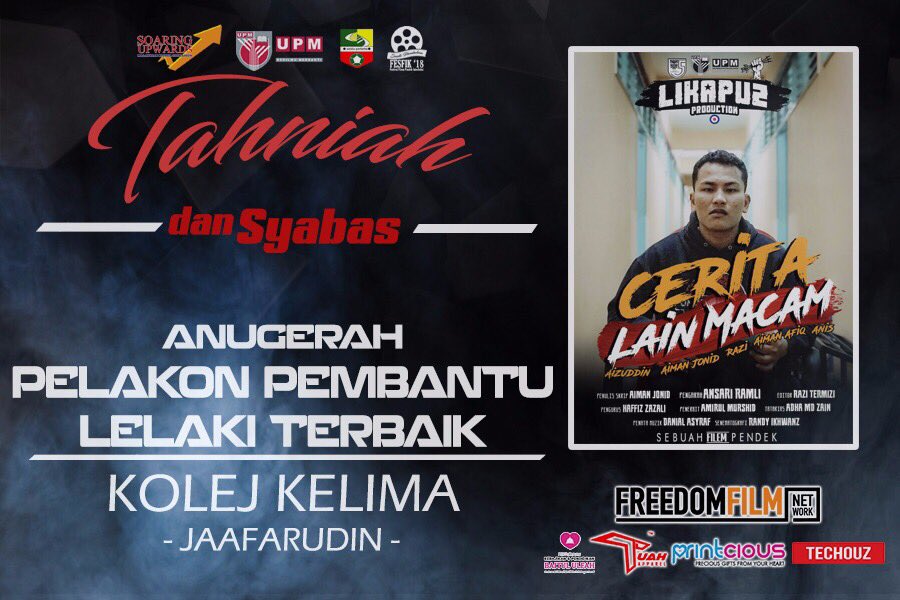 fesfikupm2018's tweet photo. Anugerah Pelakon Pembantu Lelaki Terbaik https://t.co/lcrm81vK3r