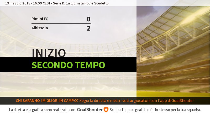 Rimini FC - Albissola: Secondo tempo iniziato. goal.sh/m/apxkw222b/f