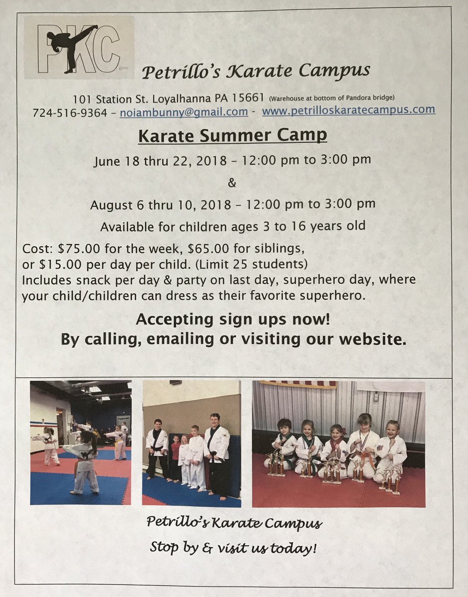 noiambunny's tweet photo. #derryarea #greaterlatrobe #unitytownship #karate #karatesummercamp #SummerCamp #petrilloskaratecampus #kids #Children contact us today for your children’s spot, limit 25 students. https://t.co/ALUwqDe75Q