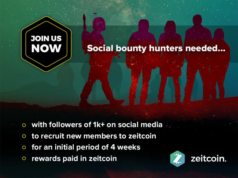 ZEITCOIN's tweet photo. #cryptonauts are you a #zeitcoinBountyHunter ? We're offering rewards in #zeit for a few good men and women to spread the word about #zeitocin Join the telegram group as we'll shortly be releasing the Bounty Hunter pack and details of rewards.
https://t.co/f47qbb7j6M https://t.co/7dmCiAImwR