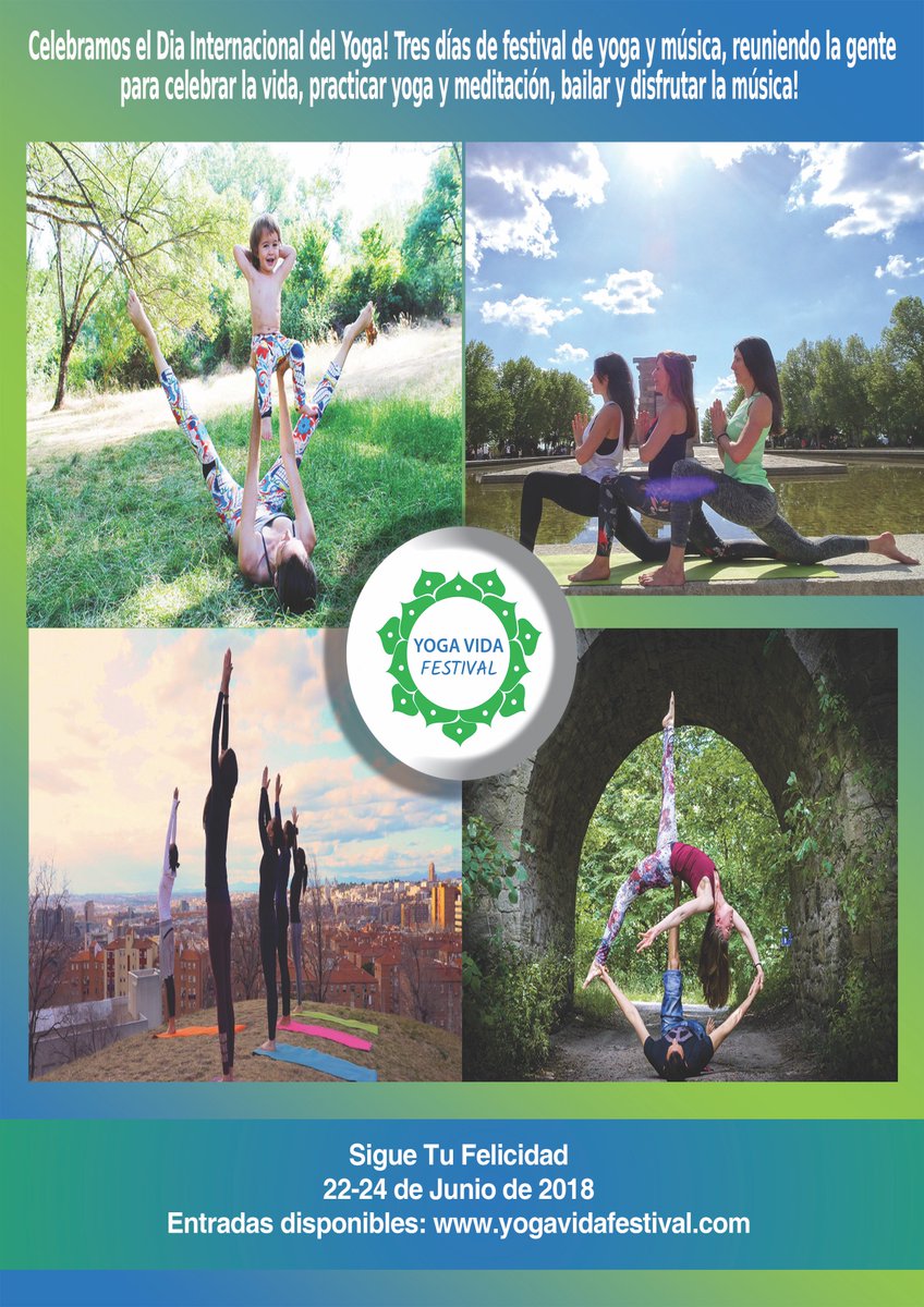YOGA VIDA FESTIVAL 22-24 DE JUNIO!!! No te lo pierdas!!!

Para mas info yogavidafestival.com #yoga #yogamadrid #yogaespaña #yogafestival #yogi #festival #yogafestival #madrid #spain #españa