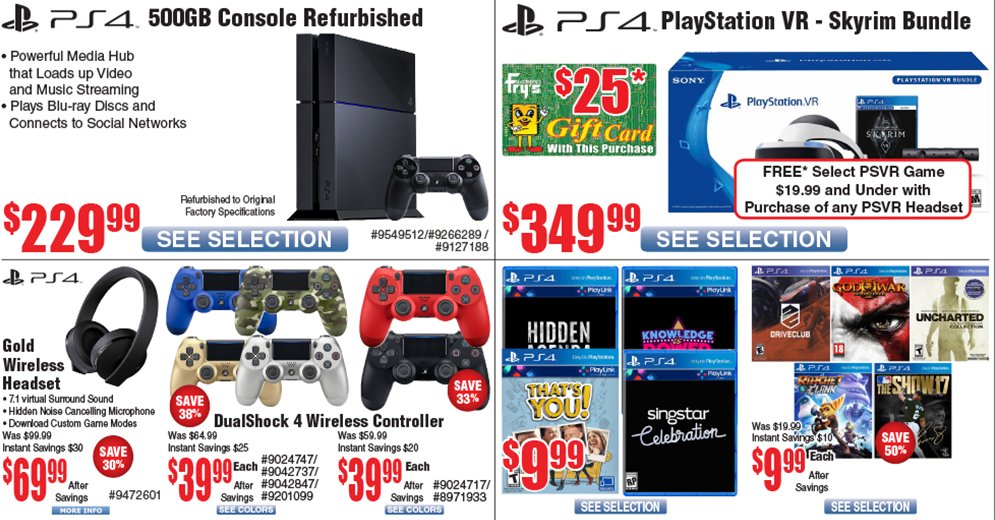 frys ps4 console