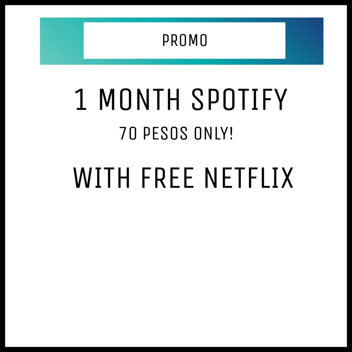 spotifyph14's tweet photo. SPOTIFY PREMIUM 
New account
✔️ Download your music and play it offline
✔️ UNLIMITED skips
✔️NO ADS

DM to order.
MOD: GLOBE LOAD/GCASH (No additional charge for regular load payment)

#spotify #spotifypremiumph #spotifyph #spotifyseller #vsco #vscoph #netflix #netflixph https://t.co/Rmgi5ax3kj