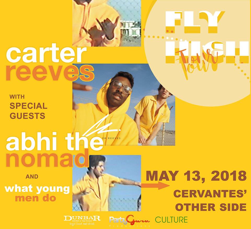 CervantesDenver's tweet photo. TONIGHT!
Join us for @carterreeves (of @TheAerMusic) - #FlyHighTour with @abhi_thenomad & #WhatYoungMenDo at Cervantes' Other Side. See you there!
Doors: 7:00 pm / Show: 7:00 pm
Tickets: https://t.co/1xB2M4BQzS
Supported by @PartyGuruDenver, #CULTUREMagazine & @DunbarKandT https://t.co/x8sr8Ylkk7