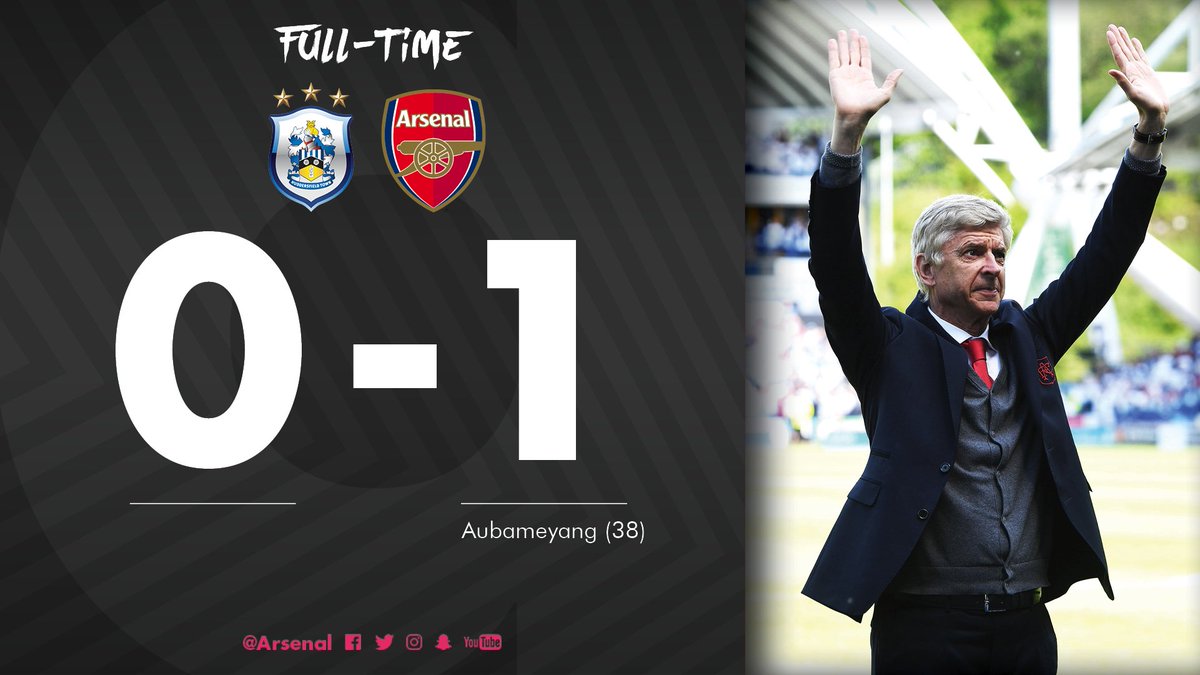 And that's it! 

Arsène Wenger's 1,235th and final match in charge of us is over - and it finishes 1-0 to the Arsenal 😃

#MerciArsène