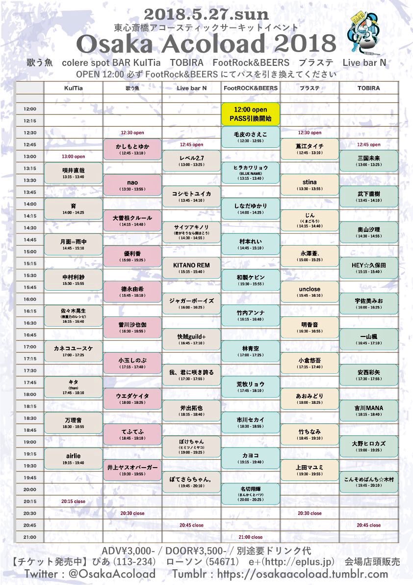 kaneko__yusuke's tweet photo. で、昨日も告知させてもらいましたが、
5/27は大阪随一のサーキットイベント、OSAKA acoloadに出演します！(　ﾟдﾟ)

カネコは17時〜KulTiaにて、サポートパーカッションはよしぴfromネコレクション！！

また、主催者名切翔輝(20時〜)のサポートもしますので、ぜひ皆様見に来て��ださい！！ https://t.co/L40scH2a39