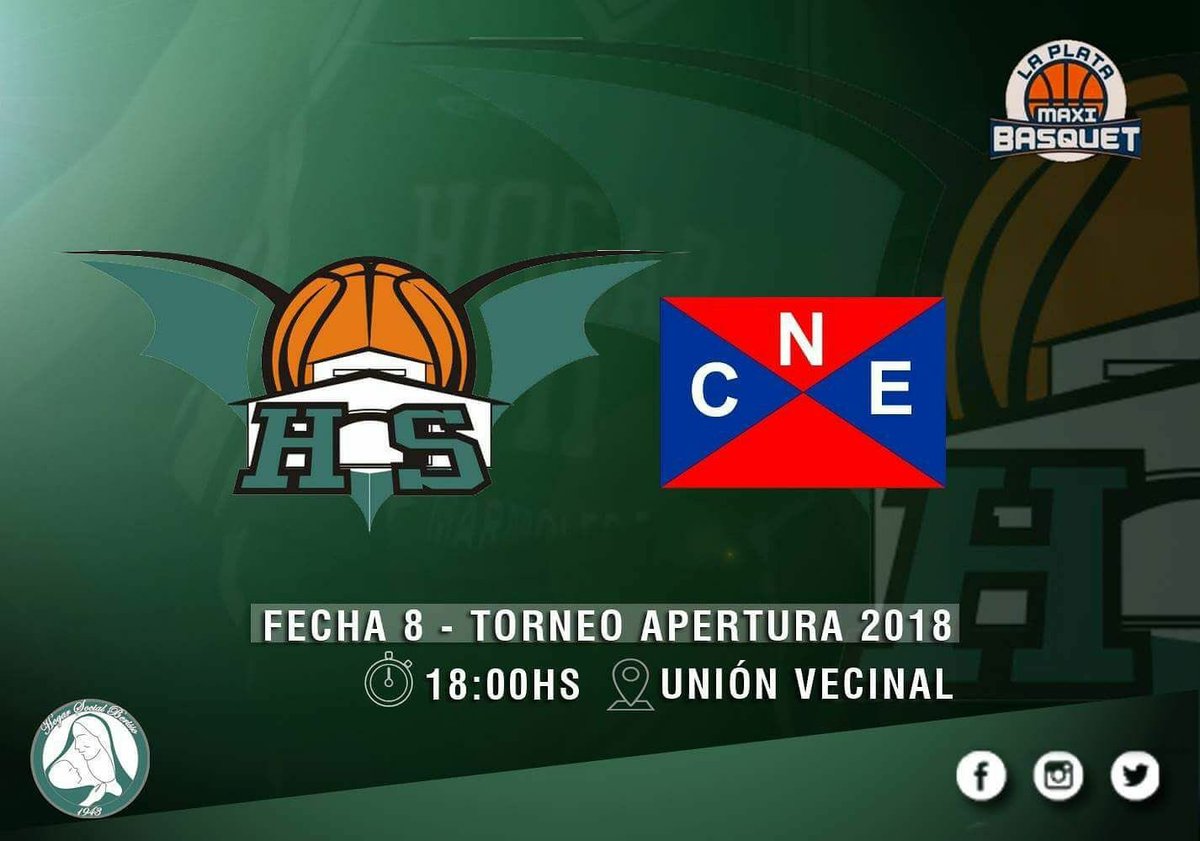 MaxiBasquetHSB's tweet photo. #HoyJuegaHogar 🏀🇳🇬
Nuestro equipo de Maxibásquet vuelve a tener acción esta tarde cuando enfrente a Náutico en cancha de Unión Vecinal por la octava fecha del torneo. ¡DALEE VERDEEE!💪🏼
.
.
 #HogarCrece🙌 #DaleVerde 💚 @hogarsocialok https://t.co/JA3U3N76yB