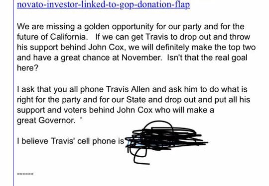 sandraschulze's tweet photo. While Travis Allen is hosting events and working with Mayors of Cities to #OptOutOfSanctuary and our volunteers are putting up signs and making good old fashioned phone calls, the Chicago Cox Camp is sending out this with Travis’s cell phone! This seems like a desperate move! 😢 https://t.co/BvGIlBwK3F