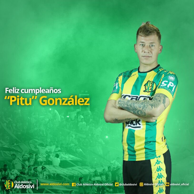 🎂 FELIZ CUMPLEAÑOS
⚽ “PITU” GONZÁLEZ 
🔰 LA FLIA DE ALDOSIVI
💫 TE SALUDA EN TU DIA
🏆 DALE CAMPEOOOOON!!!