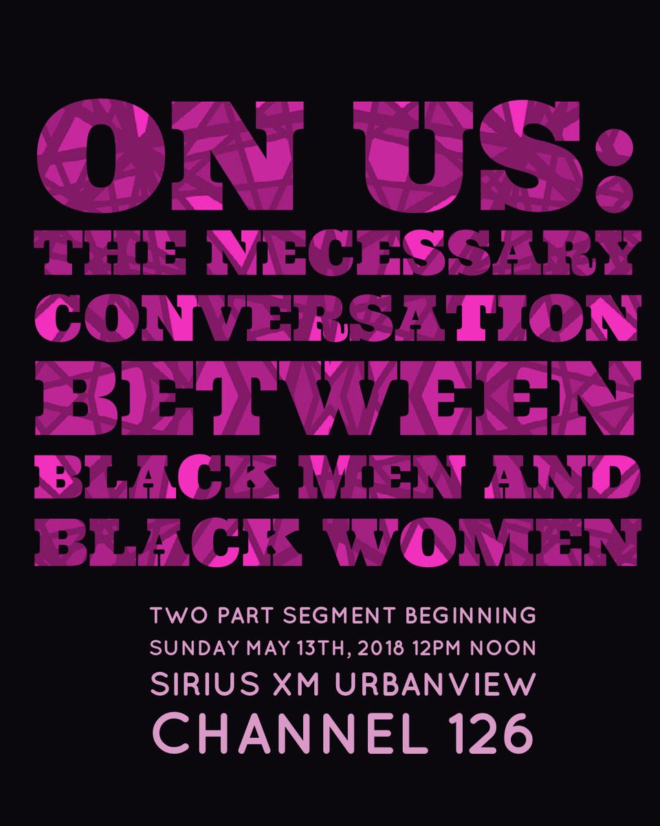 SylviaKAlston's tweet photo. Starting now! Tune in to Part One of a Two Part Next Nation Special...... @SXMUrbanView and Happy Mothers Day! #NextNation #BlackMen #BlackWomen https://t.co/jBgUuk3jiH
