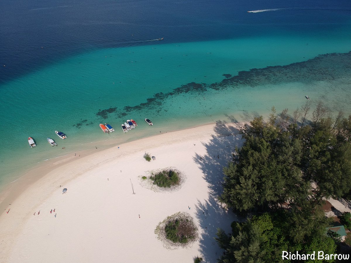 Drone photos of Bamboo Island, which is a short distance to the north of Phi Phi Don island in Krabi province. This is a popular destination for day trippers from Phuket #Thailand
