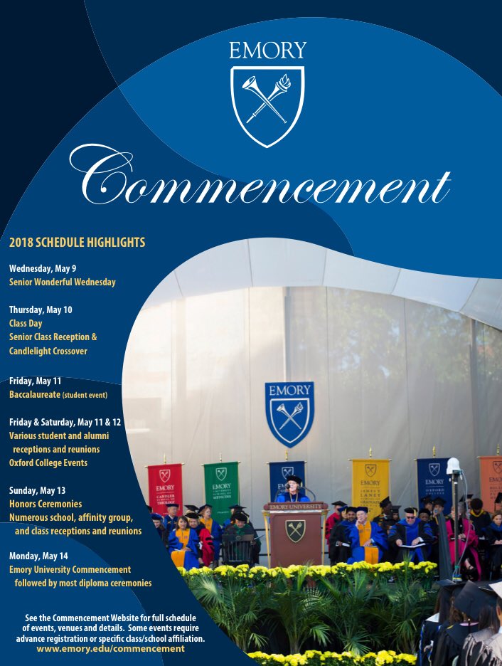 EmoryGraduation's tweet image. Make sure you have your #Emory2018 Commencement Guide for tomorrow. Loaded with maps, schedules, helpful tips, and even a coupon for the bookstore!  emory.edu/commencement/g…