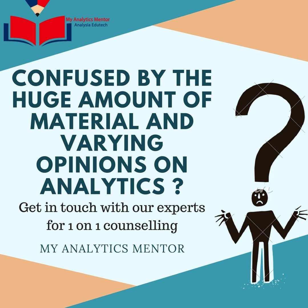 myanalyticsm's tweet image. Confused by the huge amount of material and varying opinions on analytics? Fill the simple google form and get an expert advice for free buff.ly/2IBEekt or Write us on info@myanalyticsmentor.com
.
.
#datascienceanalytics #DataScience #digital #Jobs #counselling #Analytics