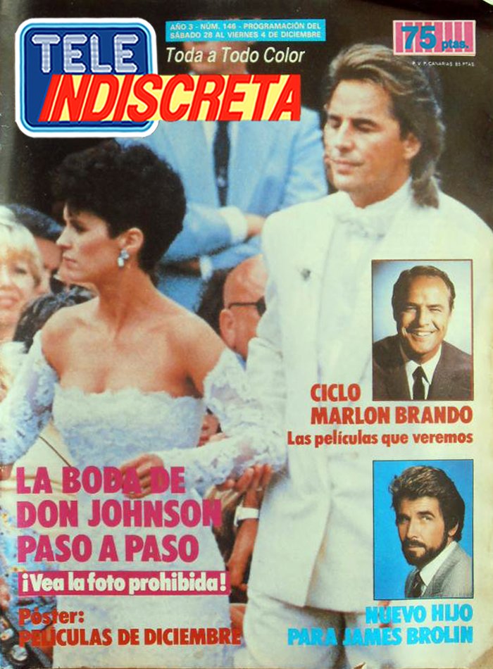 ColeccionTV's tweet image. En 1987, las portadas de #TeleIndiscreta estuvieron protagonizadas en su gran mayoría por #CorrupciónEnMiami. Don Johnson era todo un ídolo y su aparición en 12 de las portadas subía las ventas, aunque en una ocasión nos hiciesen pasar gato por liebre. 
tvcoleccion.blogspot.com/2018/05/tele-i…