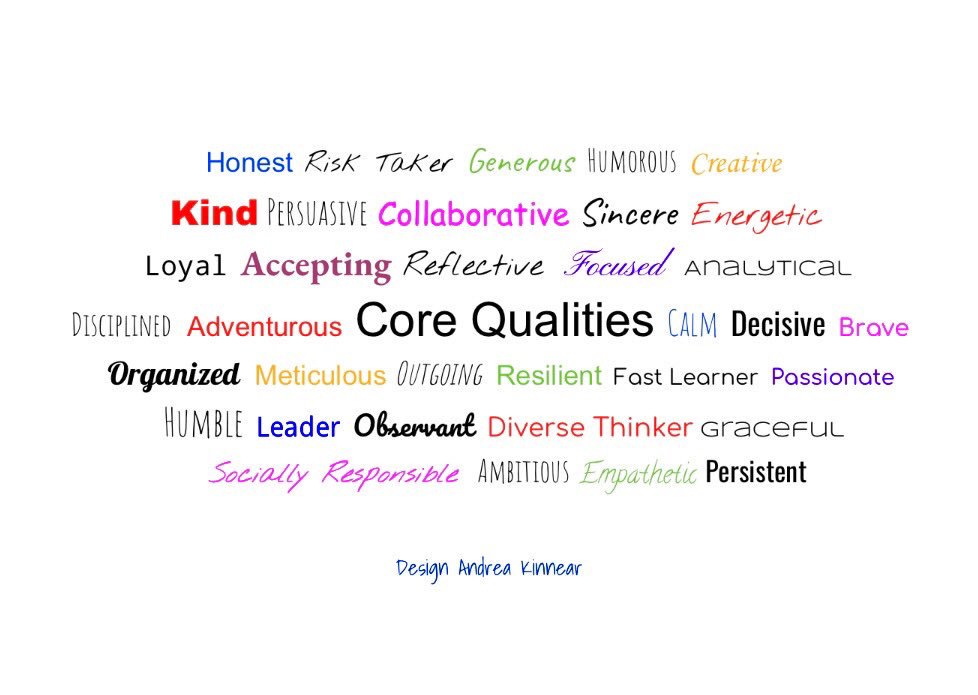 kinnearandrea's tweet photo. What are your #CoreQualities? https://t.co/EgBCsjAcGJ
